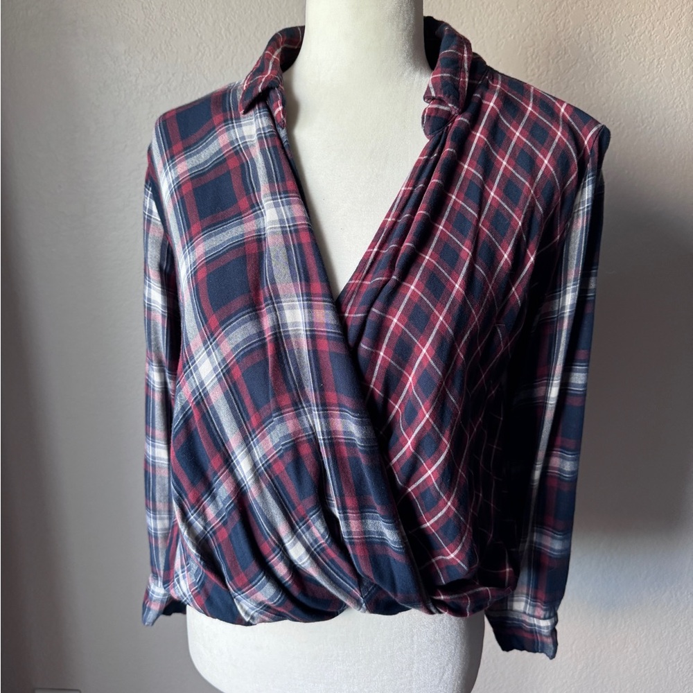 Abercrombie & Fitch Red and Blue Plaid Blouse
